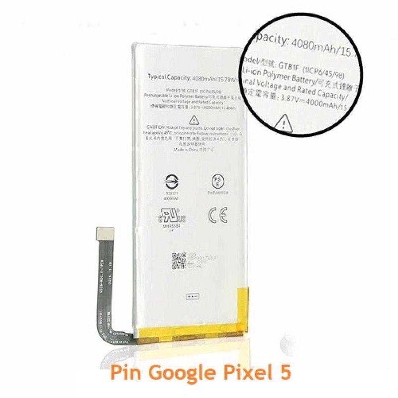 pin thay Google Pixel 5/Pixel 5 Xl chính hãng bảo hành 6 tháng