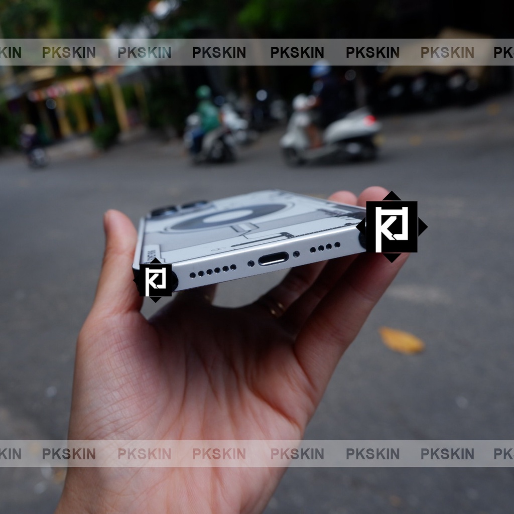 Miếng dán skin full lưng viền iphone 12 , 12 mini , iphone 12 pro , 12 pro max mẫu nothing phone / somethingcao cấp