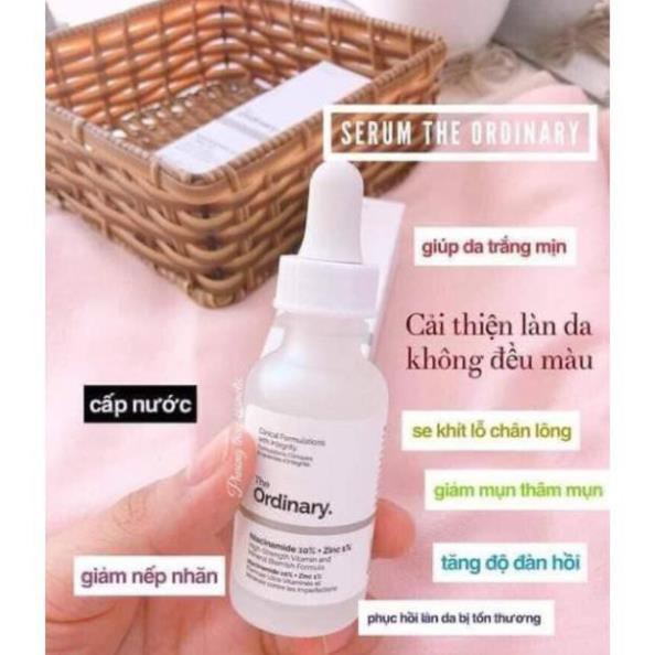 Tinh chất giảm mụn + thâm mụn The Ordinary Niacinamide 10% + Zinc 1% serum 30ml