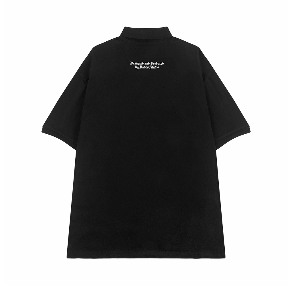 Áo Polo Tay Lỡ Unisex SKULL SMOKING Thun Cá Sấu - HADES Brand Chính Hãng