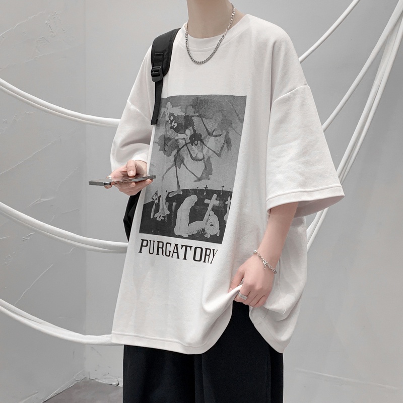 Áo Thun Dáng Rộng Tay Nửa In Hình Thời Trang Mùa Hè Mới Dành Cho Nam 2022