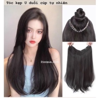 Tóc giả kẹp dải duỗi cúp tự nhiên