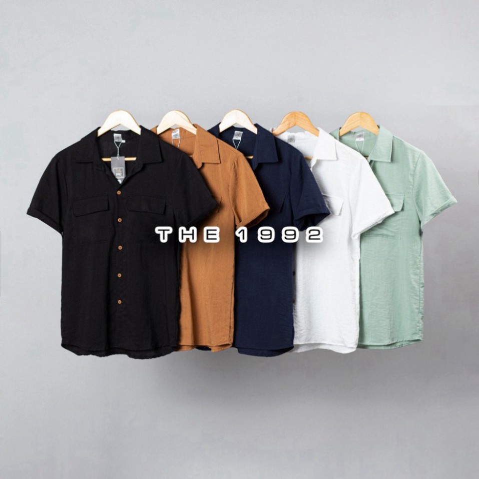 Áo đũi nam cổ bẻ Sơ mi đũi Áo có cổ túi hộp vip | BigBuy360 - bigbuy360.vn