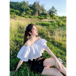 Sét áo 2 bèo trễ vai và quần đùi giả váy siêu xinh thời trang thiết kế akiko bt70