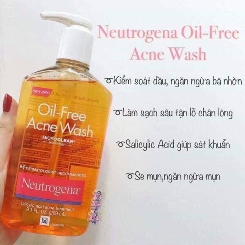 Sữa rửa mặt  Neutrogena Oil - Free Acne wash 269ml