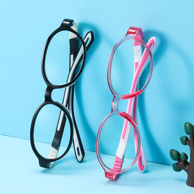 Mắt kính roza gọng silicon co giãn hình oval màu xanh dương thời trang cho bé trai và bé gái rz1085