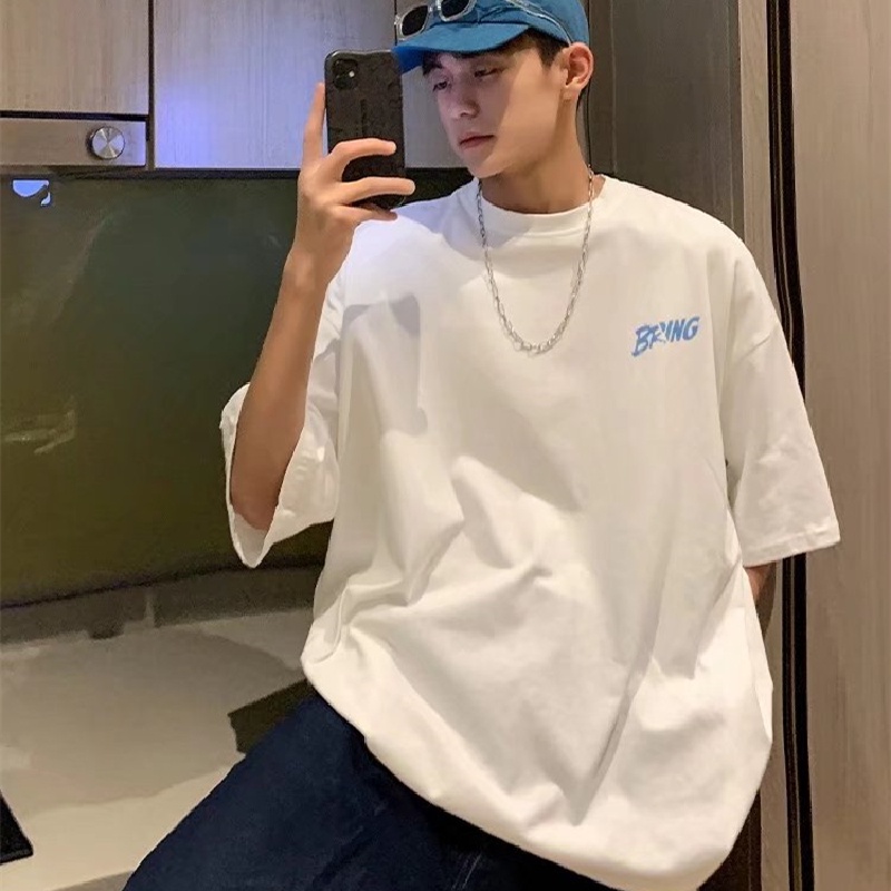 Áo Thun Tay Ngắn Dáng Rộng In Chữ Phong Cách Hip Hop Thời Trang Mùa Hè Cỡ Lớn M-8XL