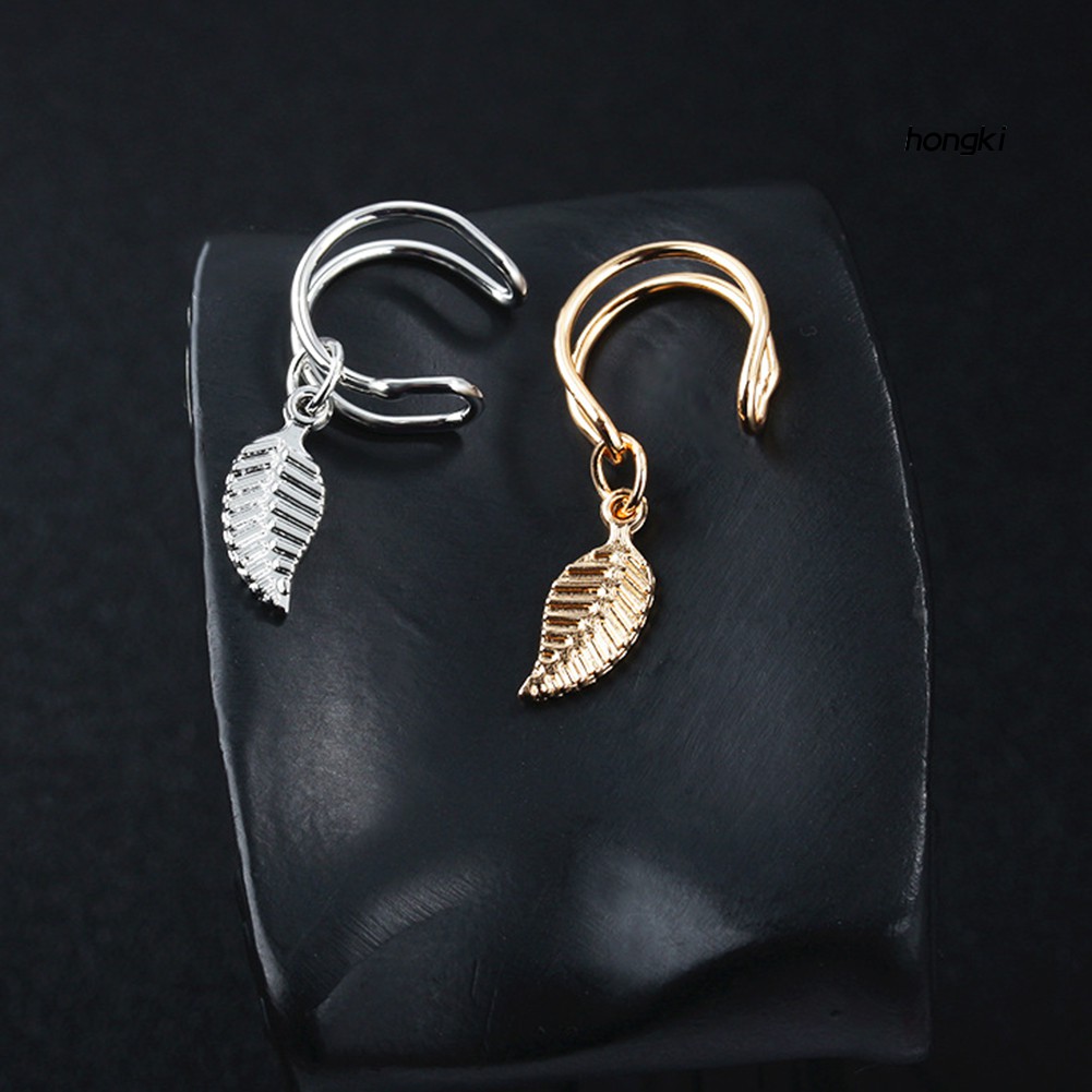 Khuyên Vành Tai Hình Chiếc Lá Thời Trang Dành Cho Nữ