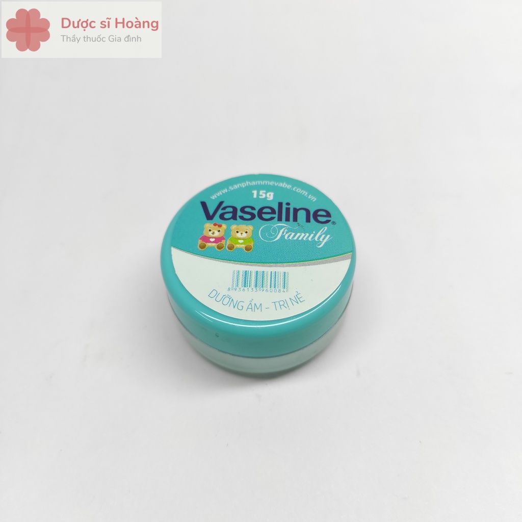 Kem nẻ Vaseline Family, Dưỡng ẩm - Giảm nẻ 15g - Nhỏ gọn tiện dụng - Chống nẻ hiệu quả