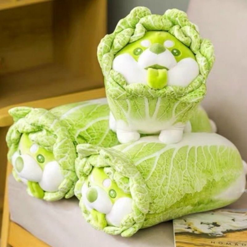 Gấu Bông Chó Bắp Cải Thỏ Băp Cải Màu Xanh Lá Siêu Mềm Mịn _ Unishop