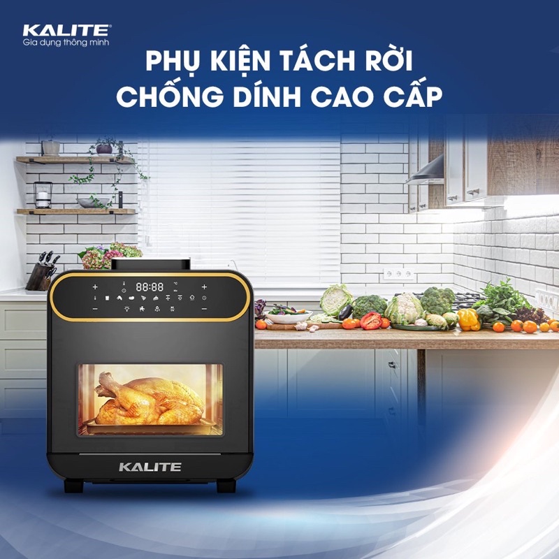 Nồi chiên không dầu KALITE STEAM PRO có chức năng hấp, Lò nướng mini đa năng,Bảo hành 2 năm