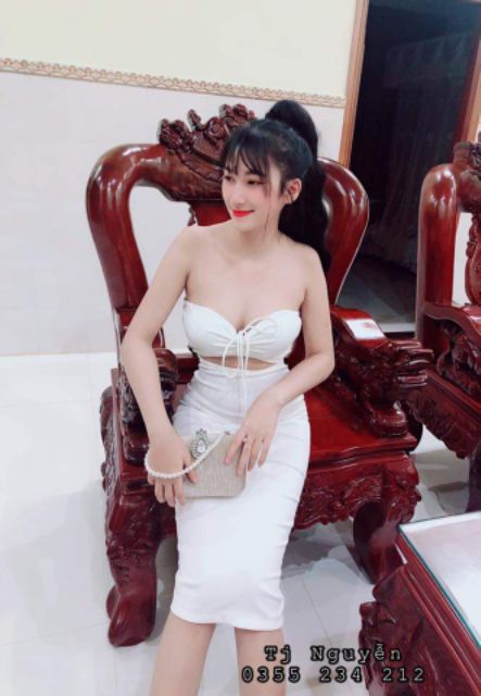 Đầm body cúp ngực rút dây
