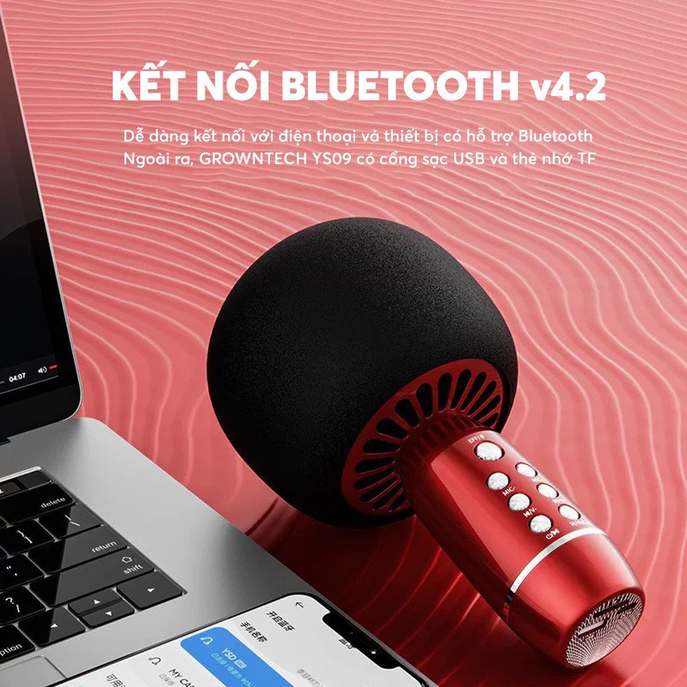 Micro karaoke bluetooth không dây kiêm loa nghe nhạc mini hát kara cao cấp dành cho điện thoại YS09 siêu tiện lợi