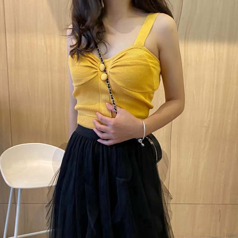 Áo Tank Top Dệt Kim Thiết Kế Đơn Giản Cho Phái Nữ