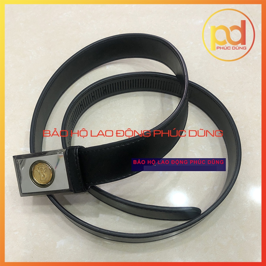 Thắt lưng nam bảo vệ màu đen da thật 100% giá rẻ khoá nút bấm tiện lợi siêu bền sang trọng chuyên nghiệp