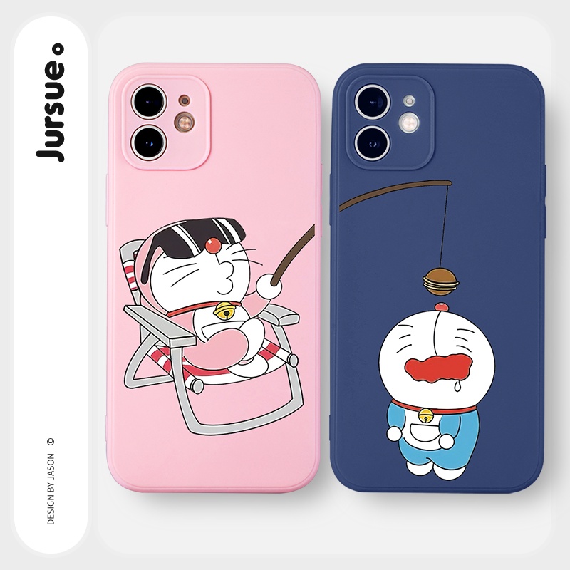 Ốp lưng JURSUE hoạt hình cặp đôi dễ thương đẹp Cho iPhone 13 12 11 Pro Max SE 2020 X XR XS 8 7 ip 6S 6 Plus kute Y2130