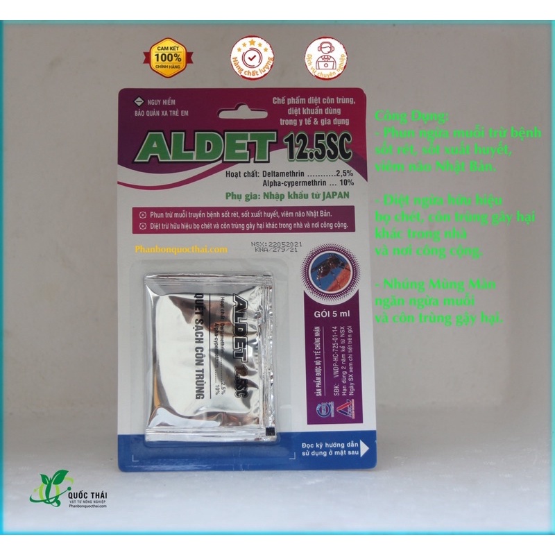 Chế Phẩm Diệt Muỗi,Nhúng Mùng Màn ALDET 12.5SC (5ml)