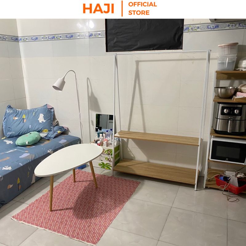 Kệ áo quần kết hợp treo và gấp gọn thông minh khung sắt chống gỉ chịu lực tốt HAJI C03