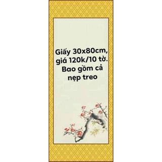 Combo 10 Giấy viết thư pháp 30x85cm cả nẹp treo