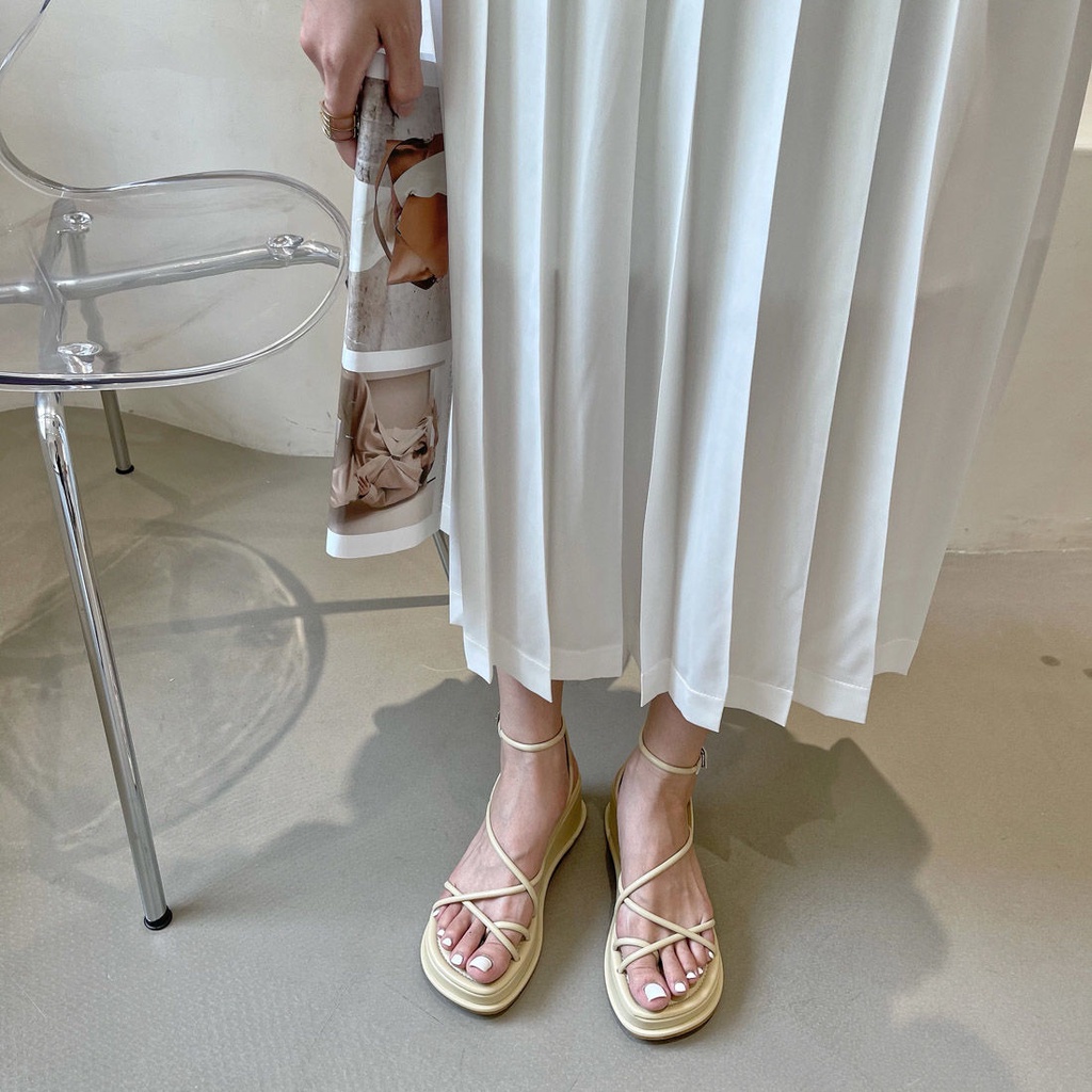 ✔⊕┇Giày Sandal Đế Dày Phong Cách Roman Thời Trang Mới 2022 Cho Nữ