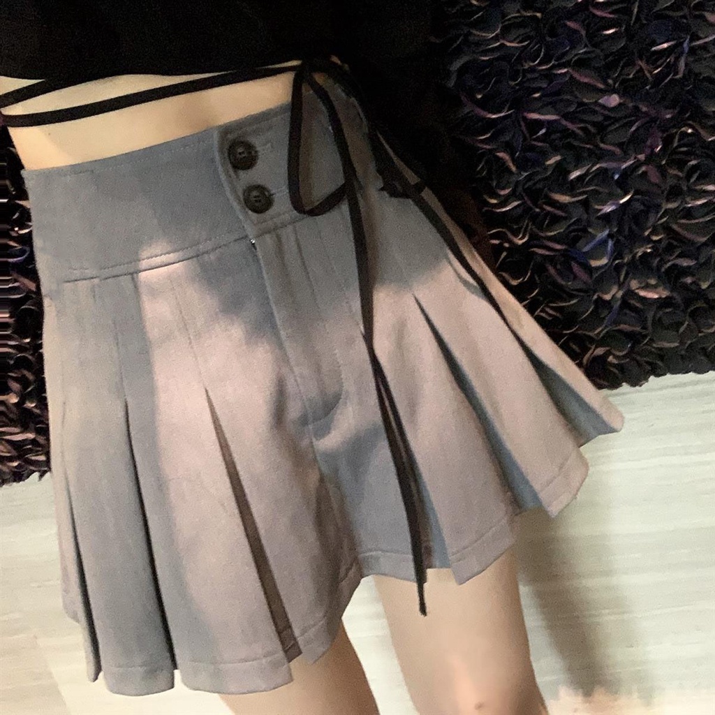 [college girls] Chân váy ngắn mỏng xếp ly đa năng phong cách đại học cho nữ sinh