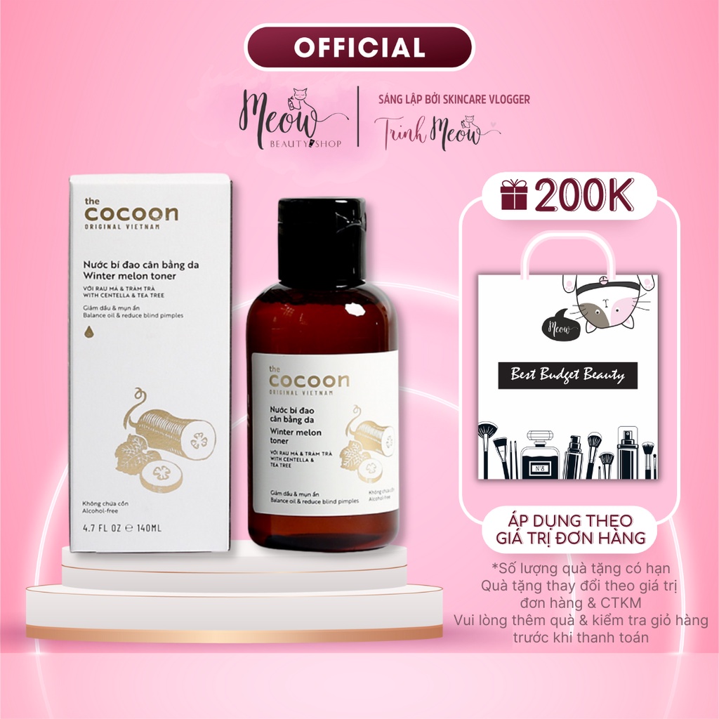 Nước bí đao Cocoon cân bằng da 140ml