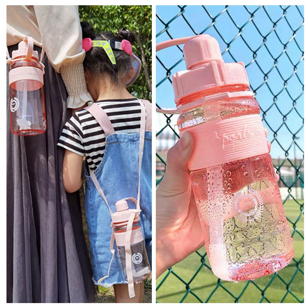 Bình Nước Thể Thao 600ml Kèm Ống Hút Cho Bé