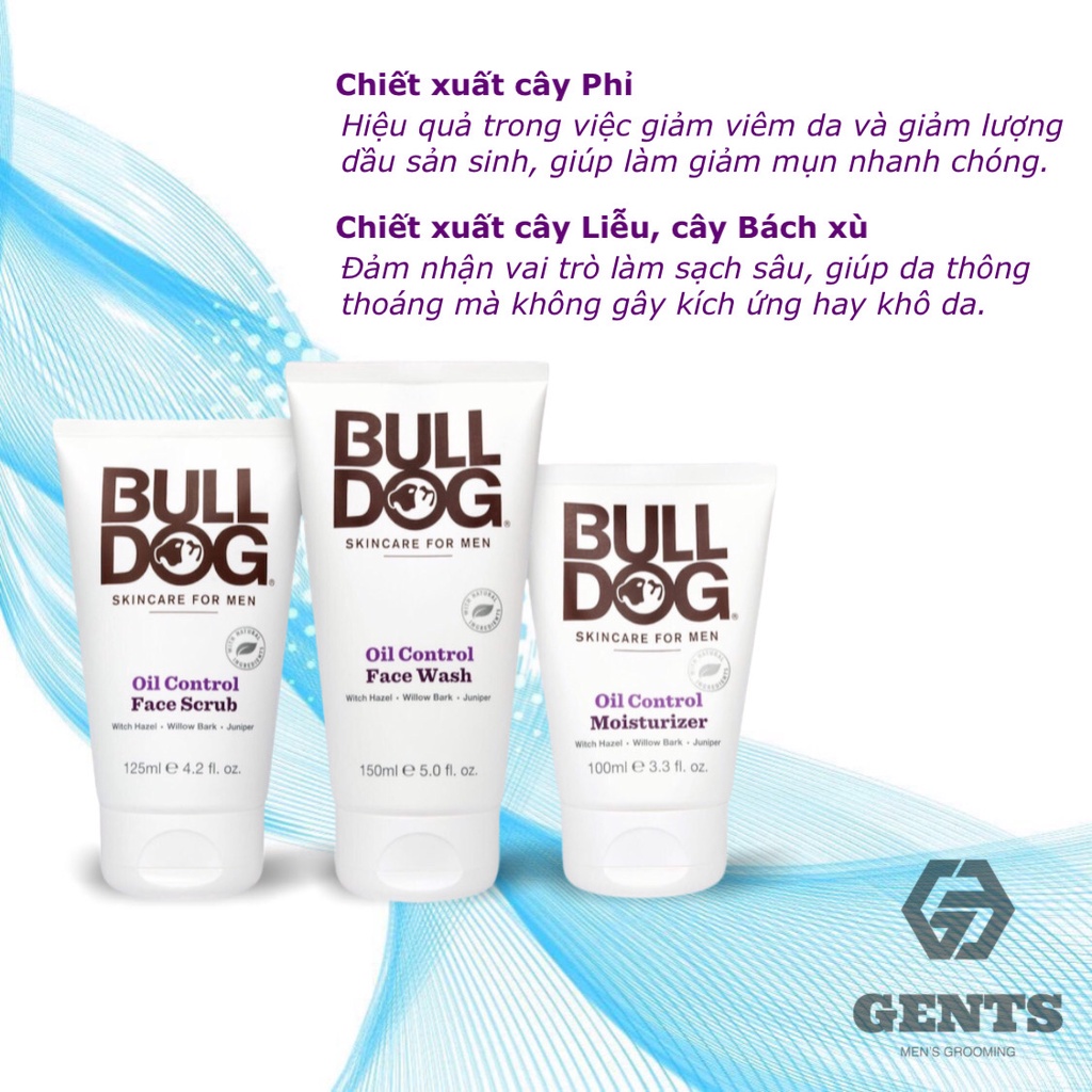 Kem dưỡng ẩm da mặt cho nam có làn da dầu, dễ nổi mụn Bulldog Skincare Oil Control Moisturiser 100ml