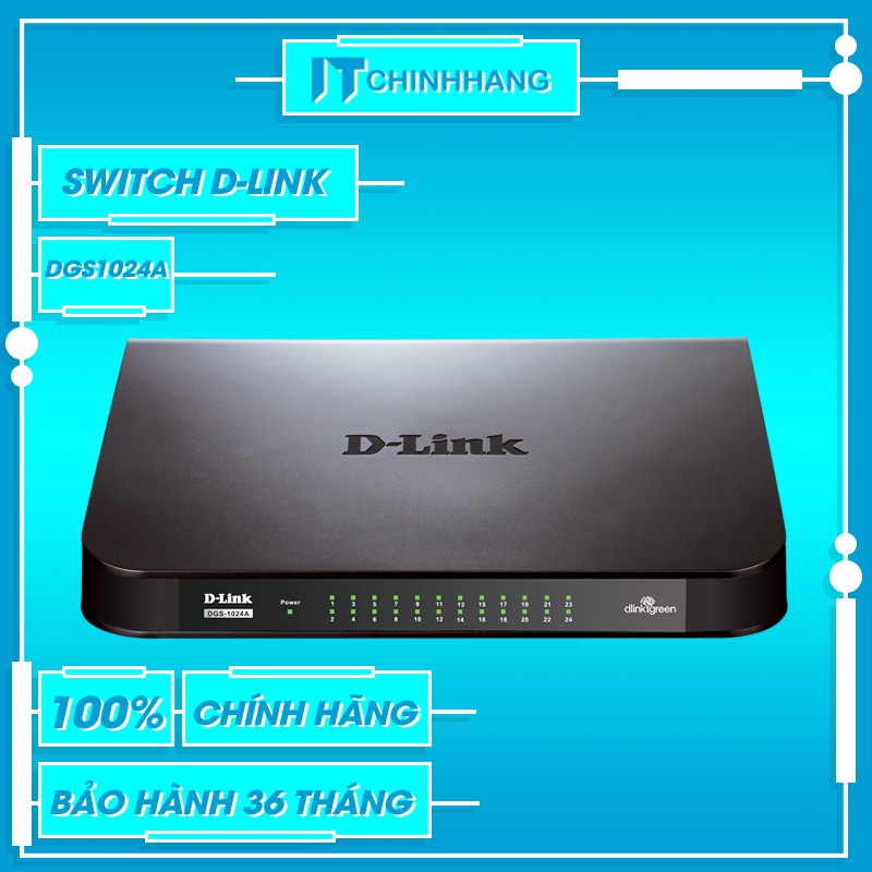 Bộ chia mạng D-Link DGS 1024A 24 cổng Gigabit - Hàng Chính Hãng