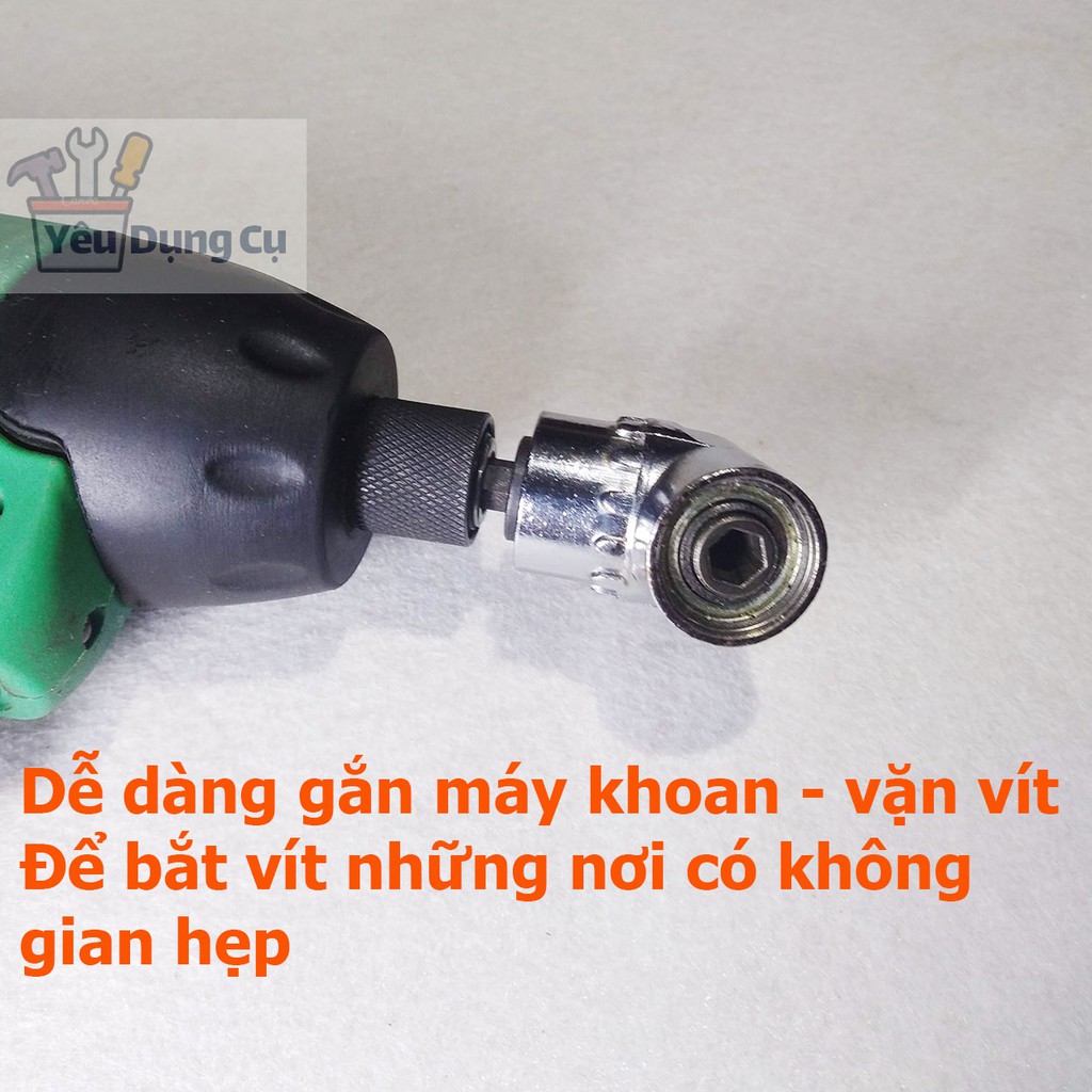 Đầu chuyển hướng bắt vít chân lục giác dùng cho máy khoan bắn vít và tuốc nơ vít trong không gian hẹp