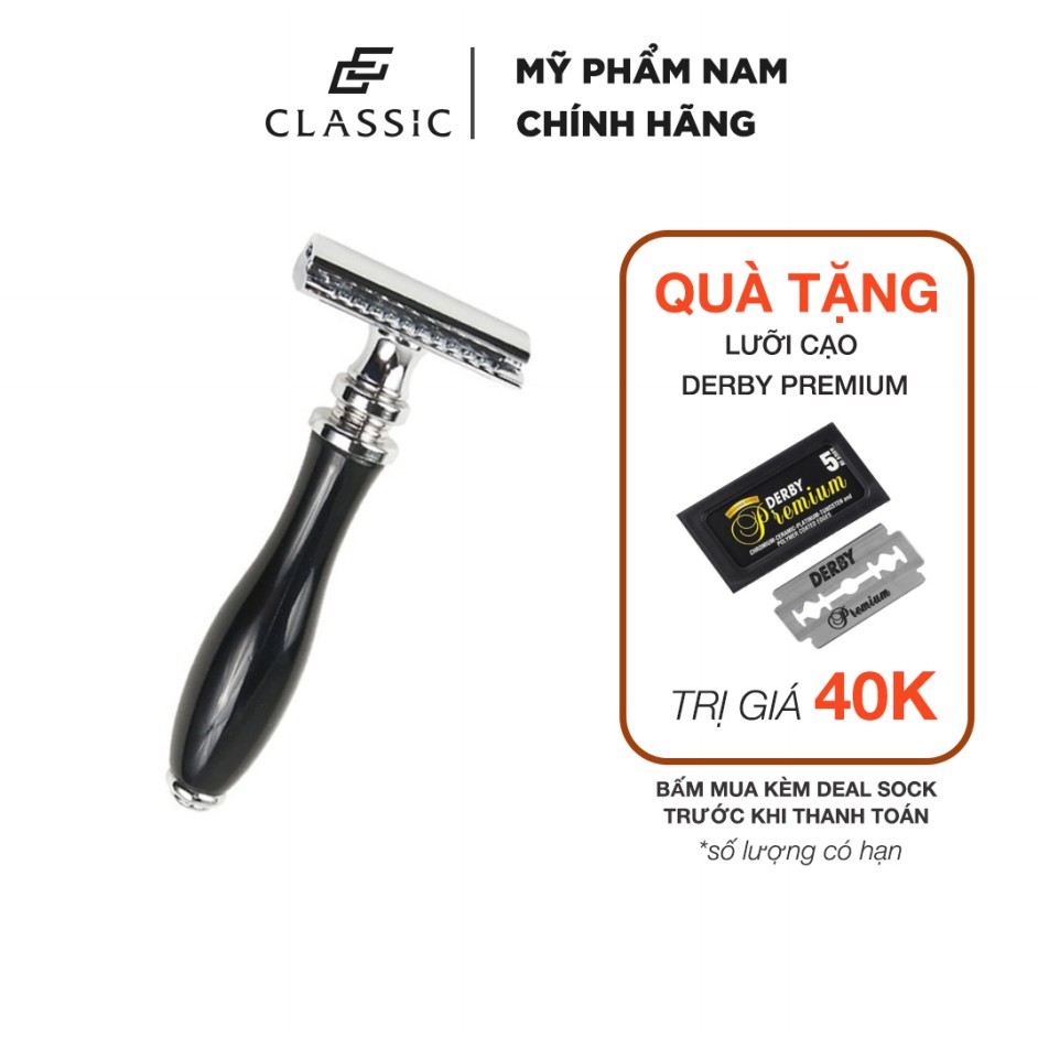 Dao Cạo Râu Parker 111B Safety Razor + Tặng kèm Lưỡi Cạo Derby Premium Double Edge Safety Razor Blades