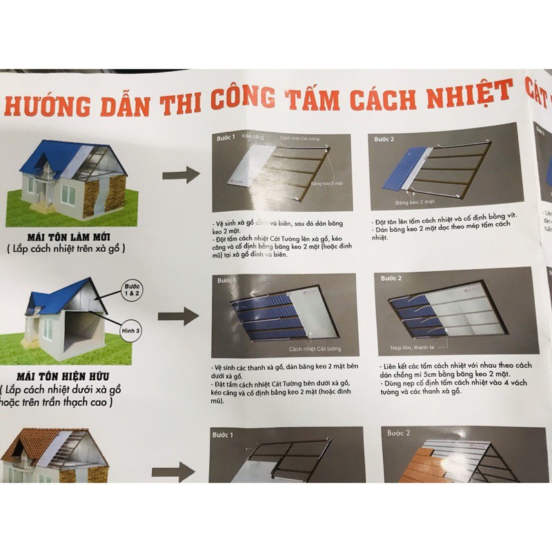 Tấm cách nhiệt chống nóng CÁT TƯƠfNG  khổ rộng 1,55 m hàng chính hãng