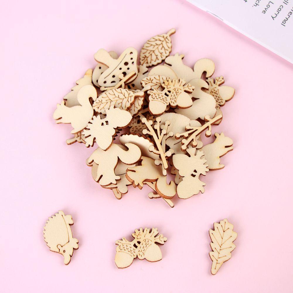 Set 50 Miếng Gỗ Hình Nấm Trang Trí Thủ Công