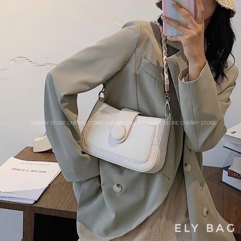 Túi xách nữ đeo vai/chéo kẹp nách quai tết Ely Bag hàng cao cấp xinh xắn sang chảnh