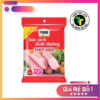 Xúc xích dinh dưỡng thịt heo Ponnie ăn siêu ngon gói 05 cây loại 175g