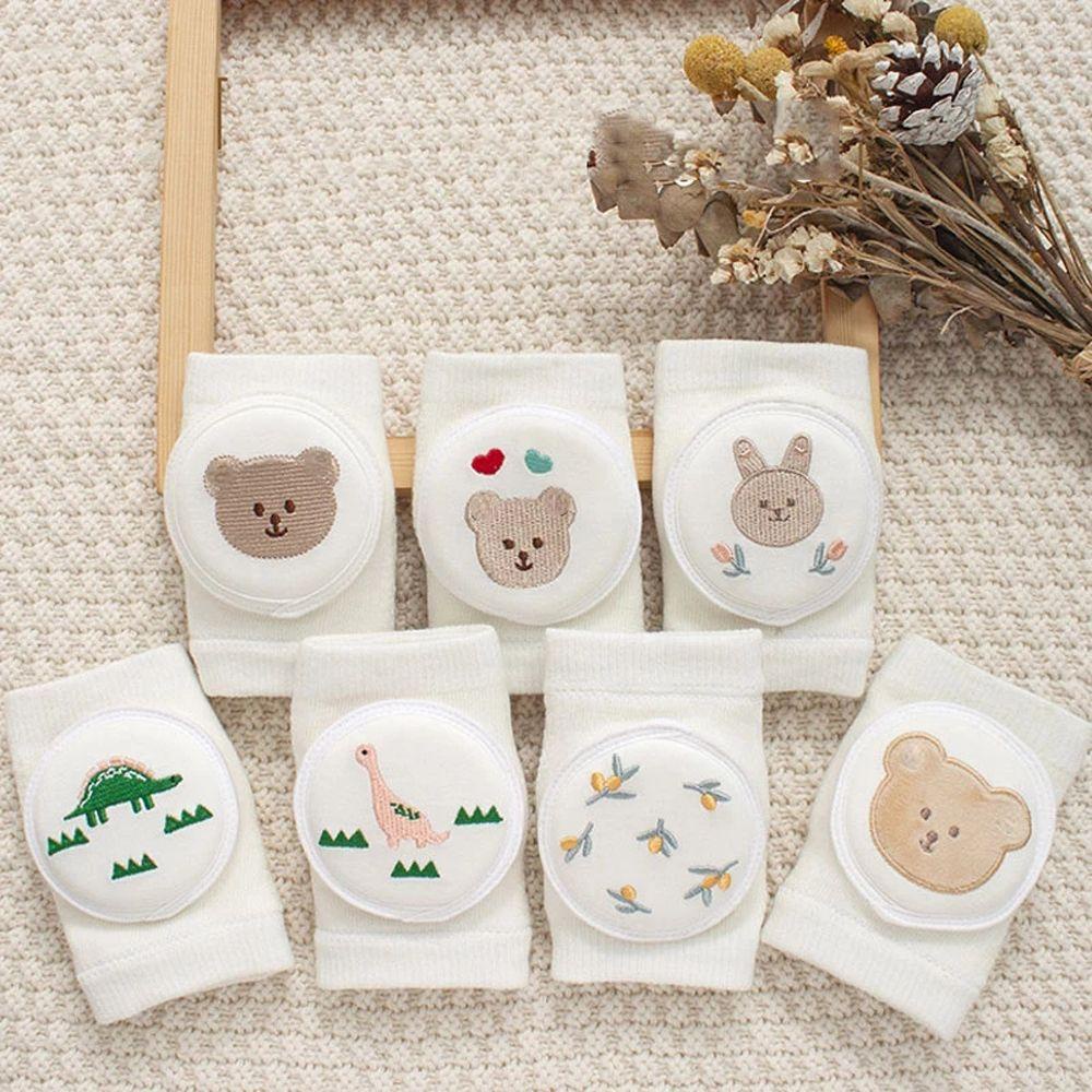 Miếng Đệm Bảo Vệ Đầu Gối Bằng Cotton In Họa Tiết Hoạt Hình Thỏ / Gấu Độc Đáo Cho Bé