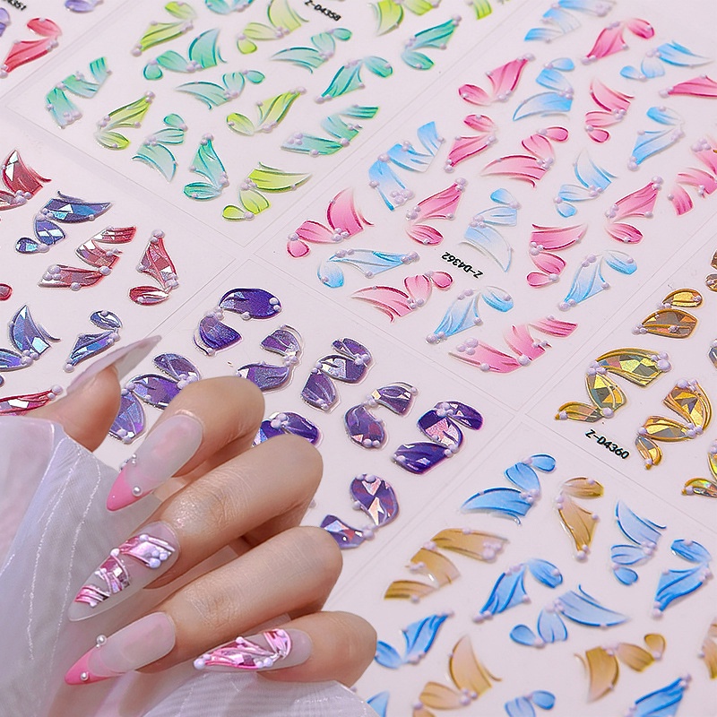 Sticker Dán Móng Nghệ Thuật Họa Tiết Bướm 5d