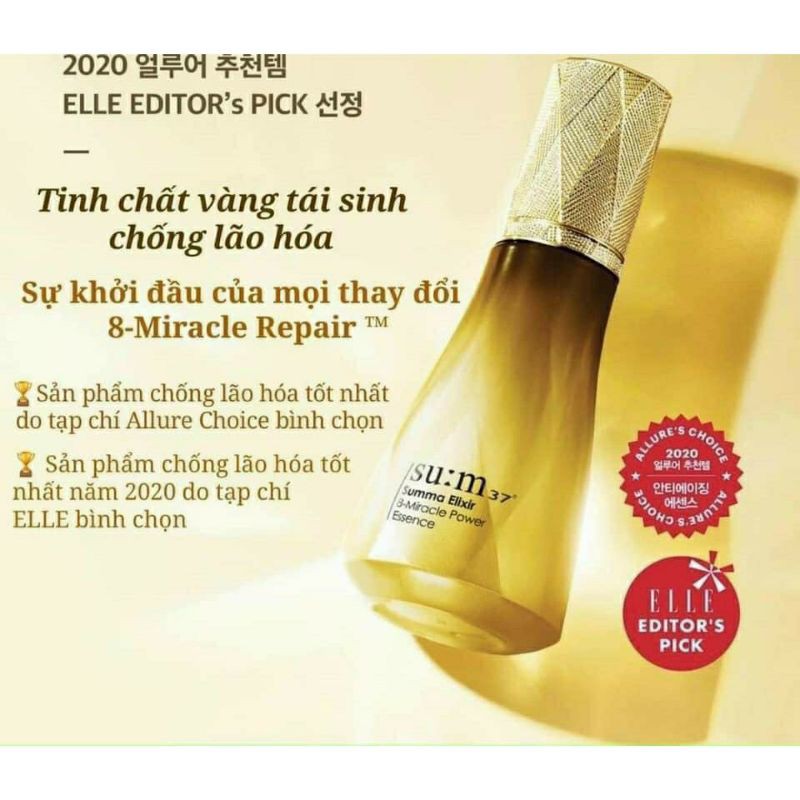 10 góiTinh chất vàng Sum Summa Elixir 8- Serum Miracle Power Essence se khít lông dưỡng ẩm tái sinh da