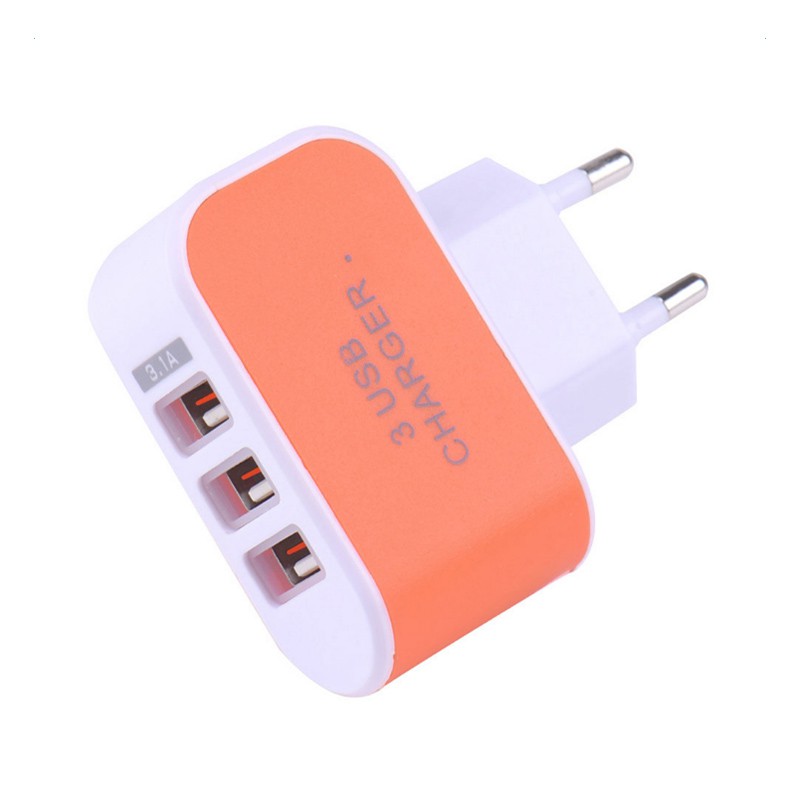 XIAOMI SAMSUNG IPHONE Ổ Cắm Sạc 3 Cổng Usb 5v Hỗ Trợ Khi Du Lịch Tiện Lợi