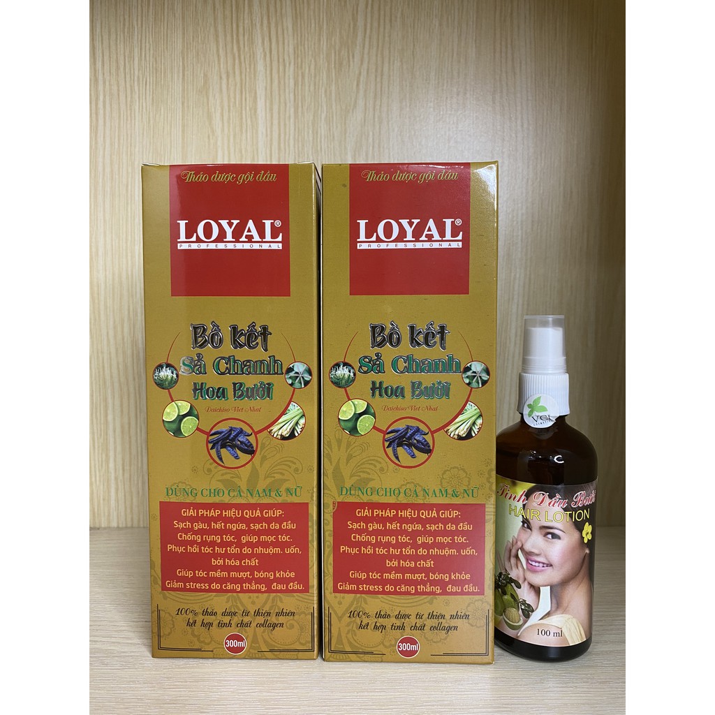 Combo 3_2 Dầu gội bồ kết sả chanh hoa bưởi 300ml + 1 Tinh dầu nguyên chất 100 ml