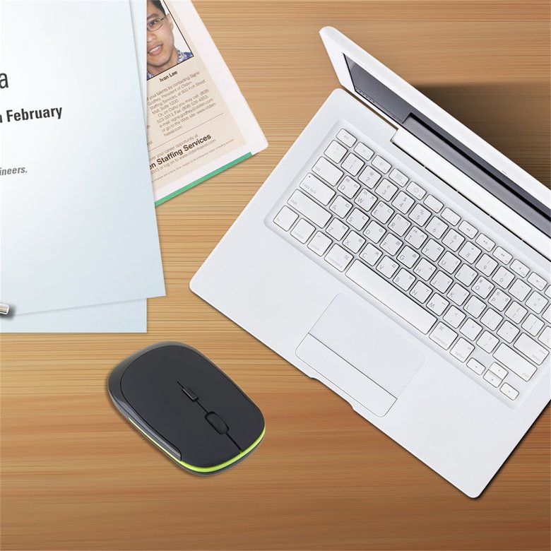 PK 2.4GHz Ultra-Slim Mini USB Wireless Optical Mouse Silver For PC Laptop