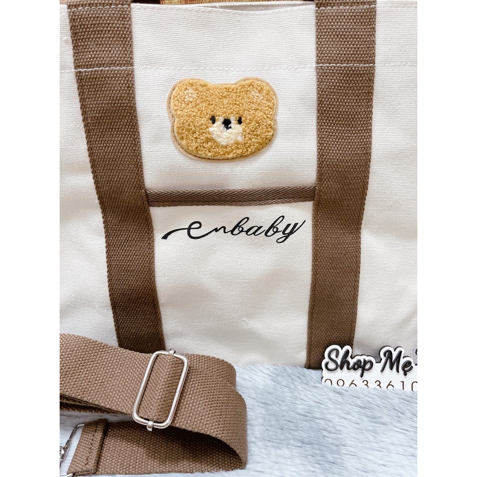 (Hàng loại 1) Túi Vải đeo Vegie bag/ Túi Xách Bỉm Sữa Enbaby Cho Mẹ Và Bé Đa Năng Nhiều Ngăn Phong Cách Hàn Quốc