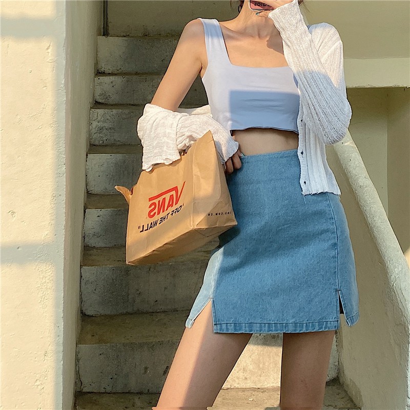 Chân Váy Denim Dáng Chữ A Phong Cách Retro | BigBuy360 - bigbuy360.vn