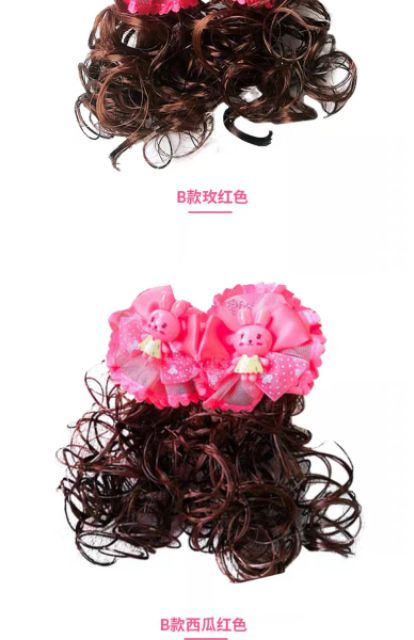 Kẹp tóc giả xoăn cho bé