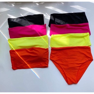 sét bikini áo cúp ngực + quần cạp cao