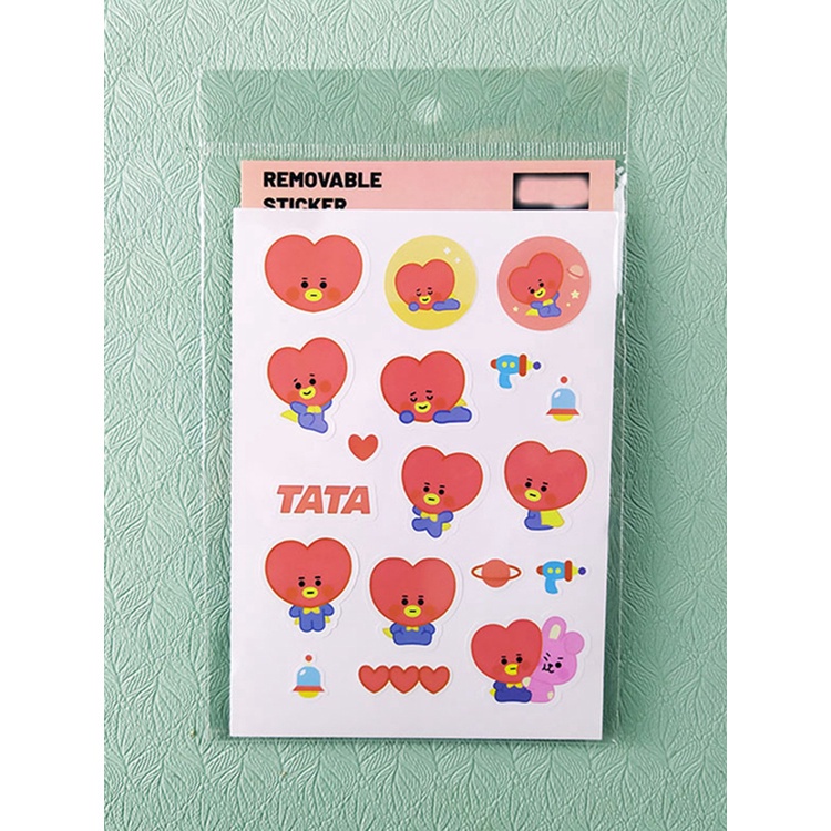 Miếng dán trang trí sổ tay hình BTS BT21 dễ thương