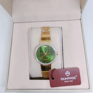 Đồng hồ nữ CAO CẤP SUNRISE 9925AA mặt xanh ngọc đính đá tuyệt đẹp. Hàng công ty chuẩn saphiare.