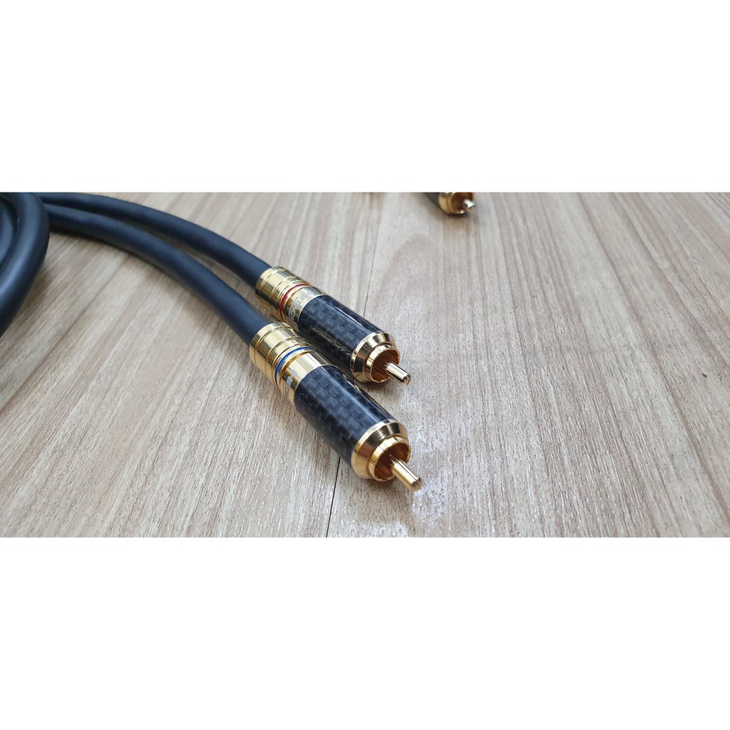 Dây tín hiệu Audio AV Hitachi bãi Nhật 4 lõi đồng mạ bạc siêu dẫn DIY jack khóa zen