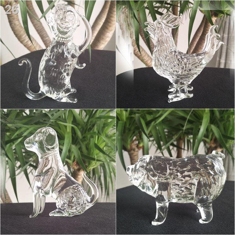 ✣ ♈ Pha lê 12 con giáp Quà cưới sinh nhật Chó Thỏ Bò Lợn Rồng Ngựa Phong Thủy Đồ trang trí nhỏ Bộ hoàn chỉnh Thủ côn