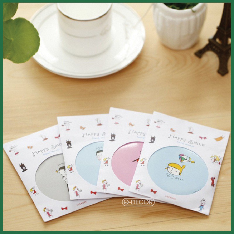 Gương trang điểm mini cầm tay bỏ túi siêu cute tiện lợi